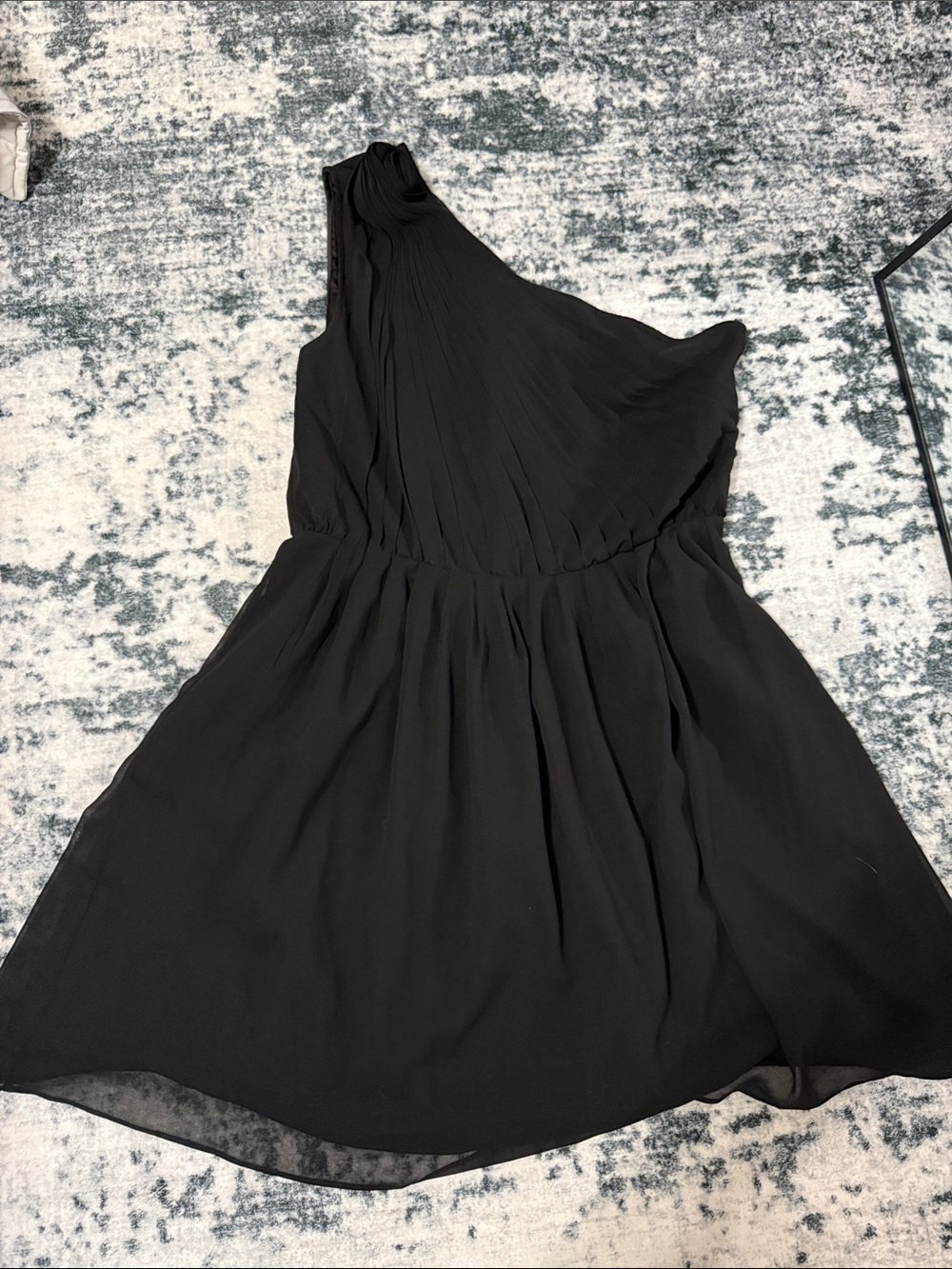 Chelsea & Violet One-Shoulder Black Pleated Dress